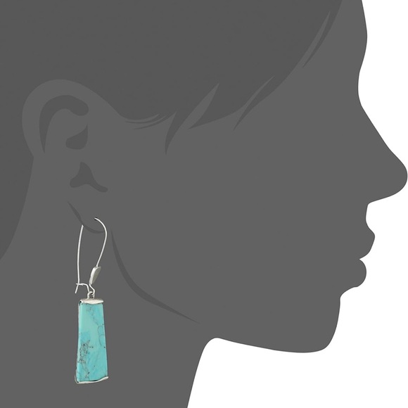 🆕 Robert Lee Morris "Mosaic" Semiprecious Turquoise Stone Long Drop Earrings - Picture 6 of 6